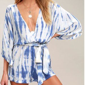 Seaside Gale Blue Tie-Dye Romper